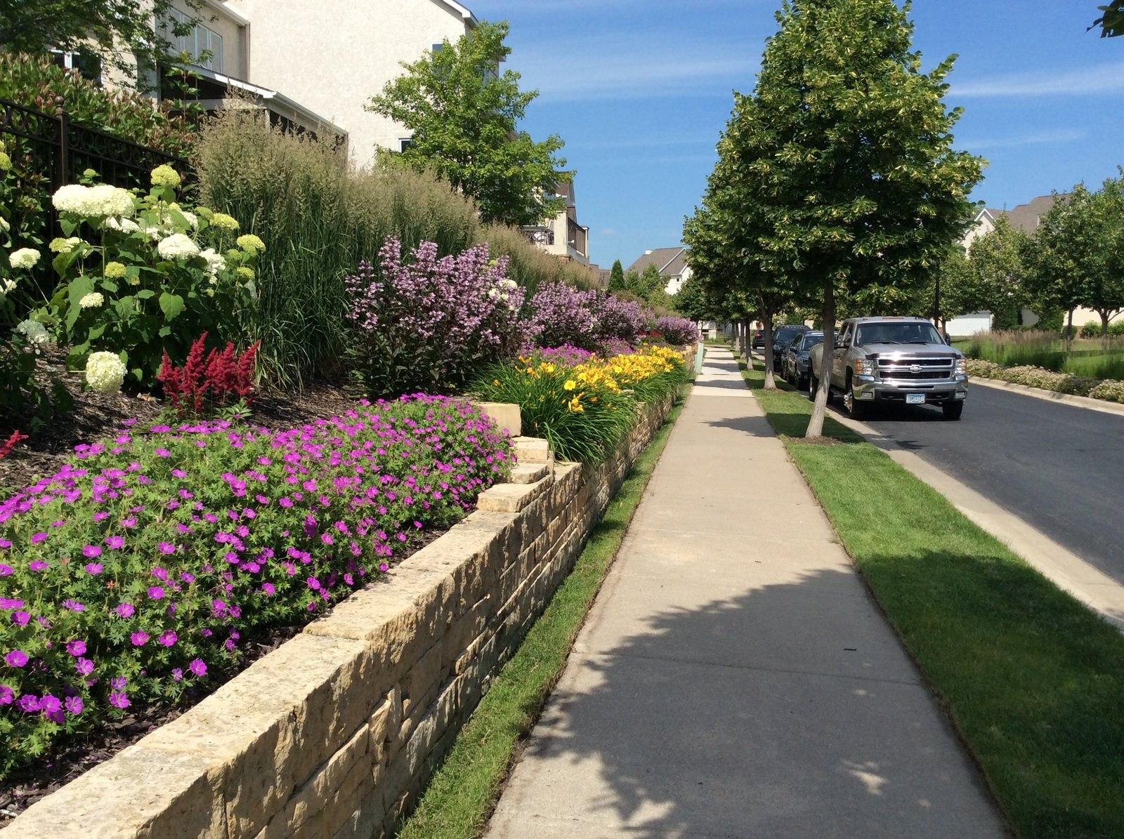 The Landings, Minneapolis MN. This multiyear renovation project required the Urban Land Care team to renovate the entire common area and redesign planted areas to remove junipers and replace them with perennial plants that included pollinator friend…